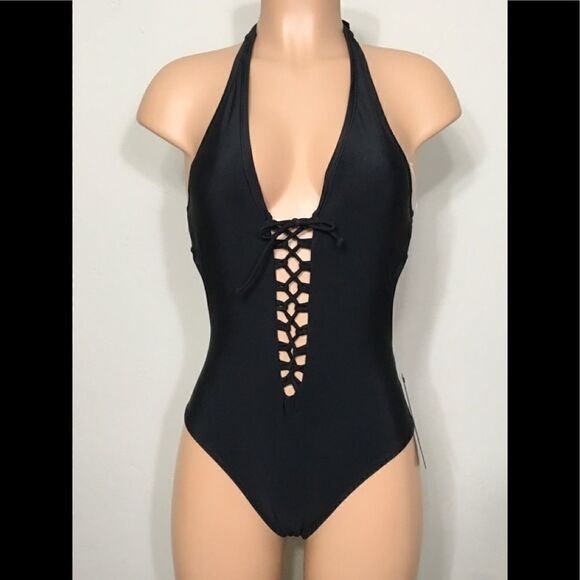 Ashley Graham sexy open back lace up swimsuit. NWT - Picture 4 of 8